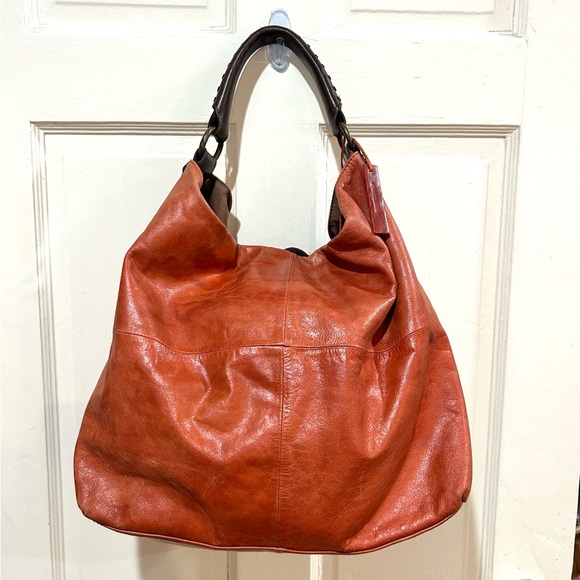 {Tano} Orange Leather Hobo Bag - Picture 2 of 13